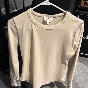 Soft Cream Long-Sleeve Crewneck Top by Sunday Supply Co.
